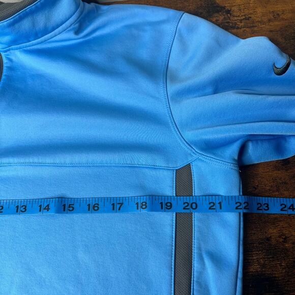 Nike Golf 1/4 Zip Pullover Fleece Mock Neck Therma Fit Blue Men's Size Medium - Picture 9 of 11
